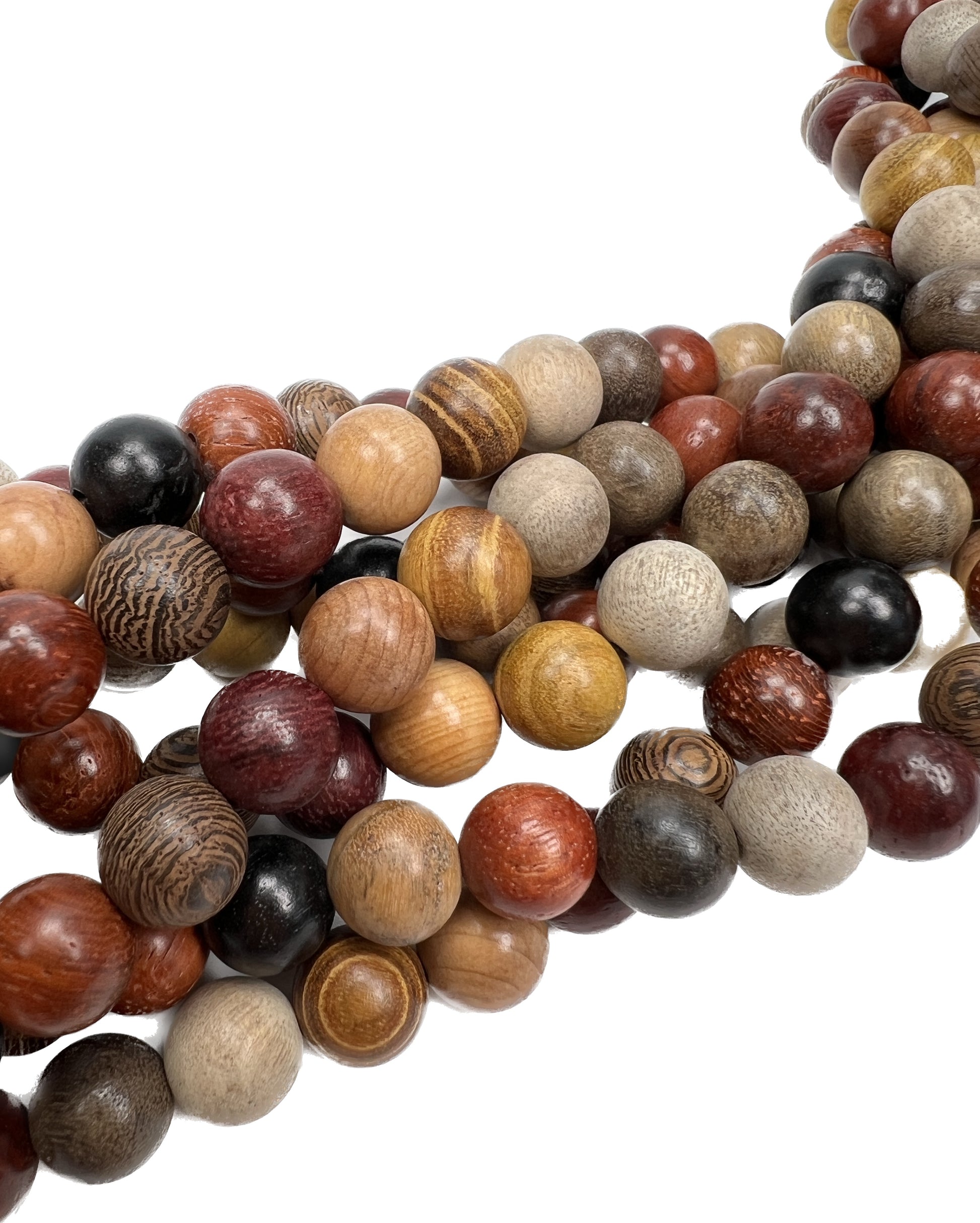 Mixed Wood 10mm Round Bead (2 Quantities Available)
