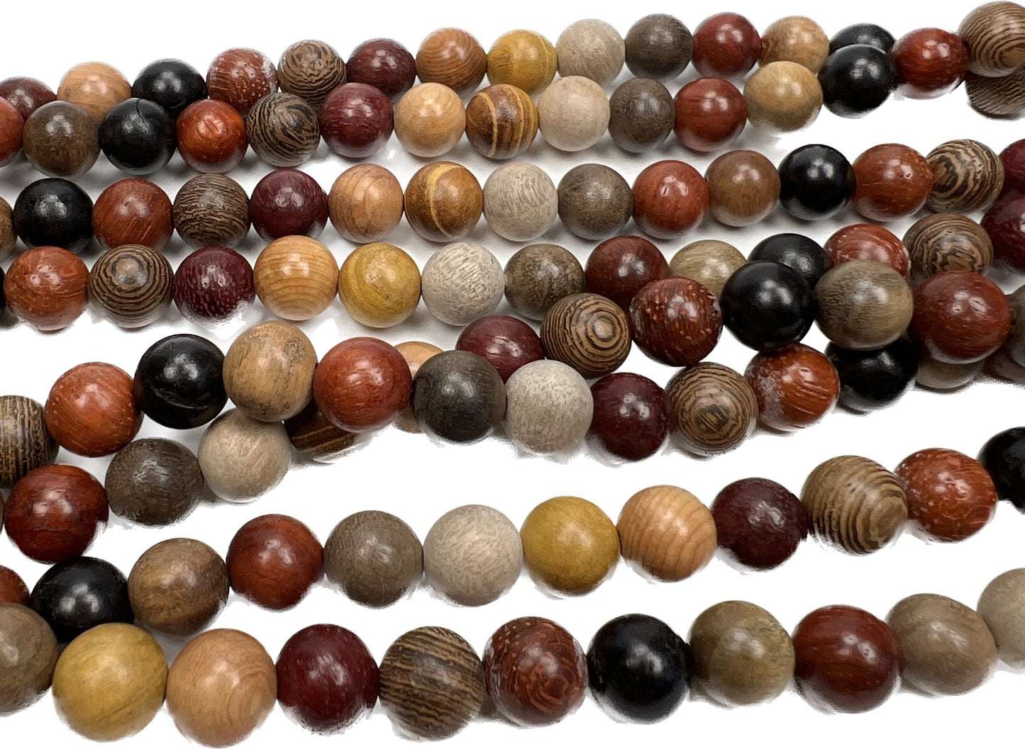 Mixed Wood 10mm Round Bead (2 Quantities Available)