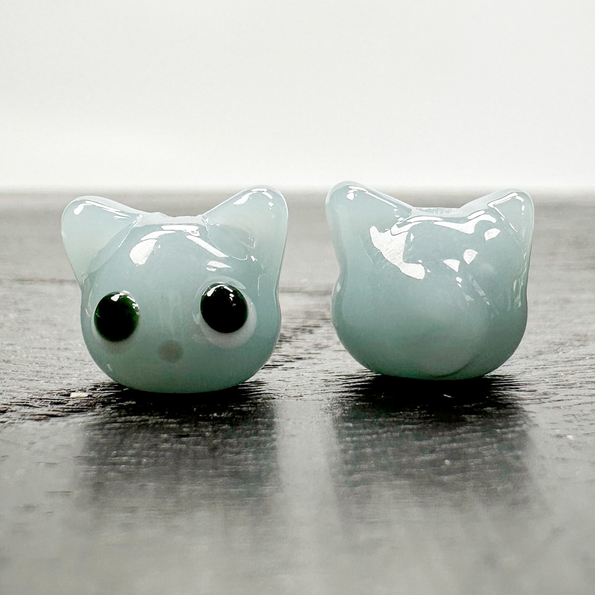 Chibi Handmade Glass Beads - Russian Blue Cat-The Bead Gallery Honolulu