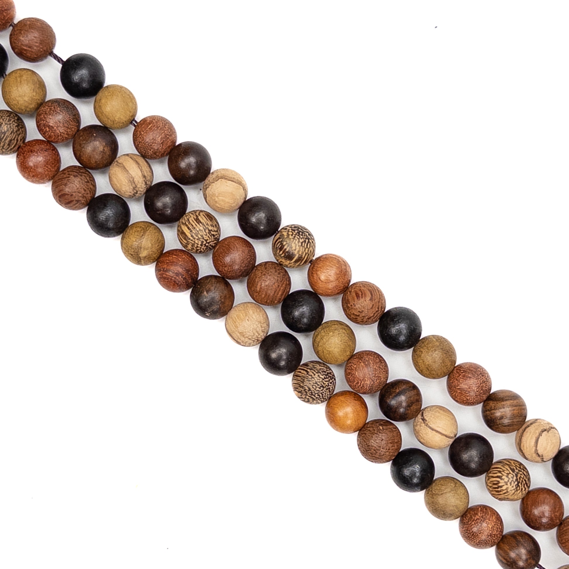 Multicolor Mixed Wood 10mm Round Bead - 15.5" Strand-The Bead Gallery Honolulu