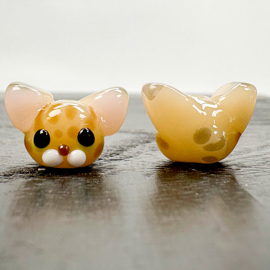 Chibi Handmade Glass Beads - Sand Cat-The Bead Gallery Honolulu