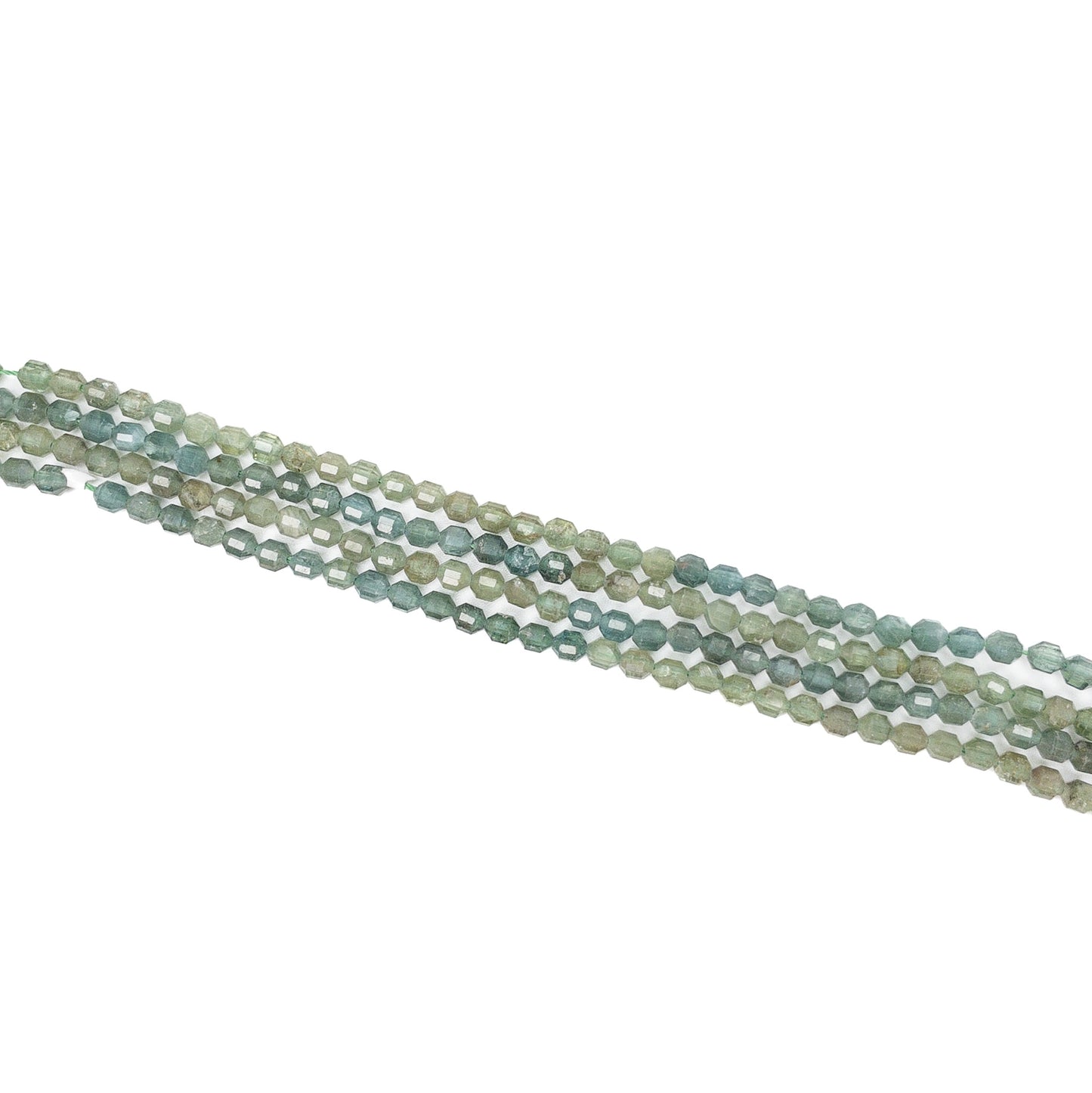 Green Apatite 4mm Faceted Energy Prism Bead - 5" MINI Strand