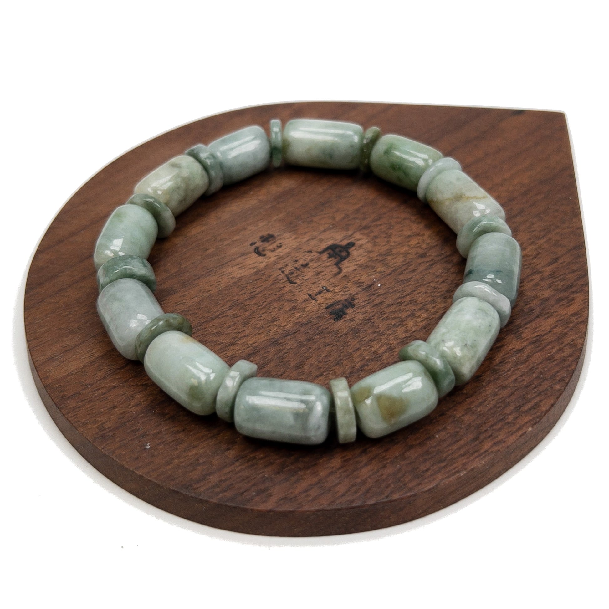Jade Barrel with Mixed Shape Spacer Stretchy Bracelet (4 Options Available)