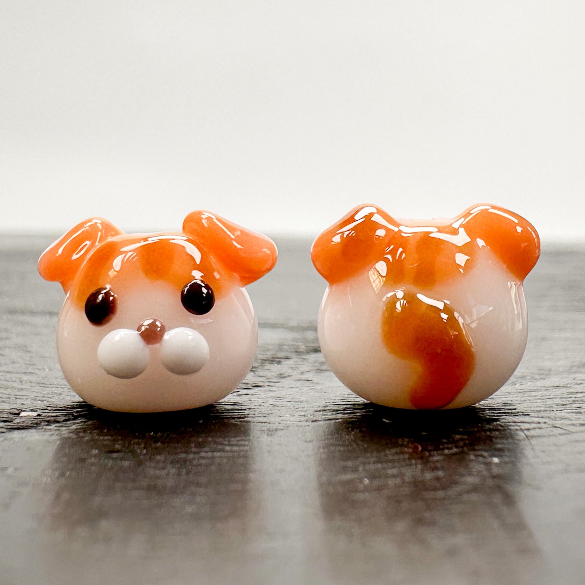 Chibi Handmade Glass Beads - Scottish Fold Orange White Cat-The Bead Gallery Honolulu