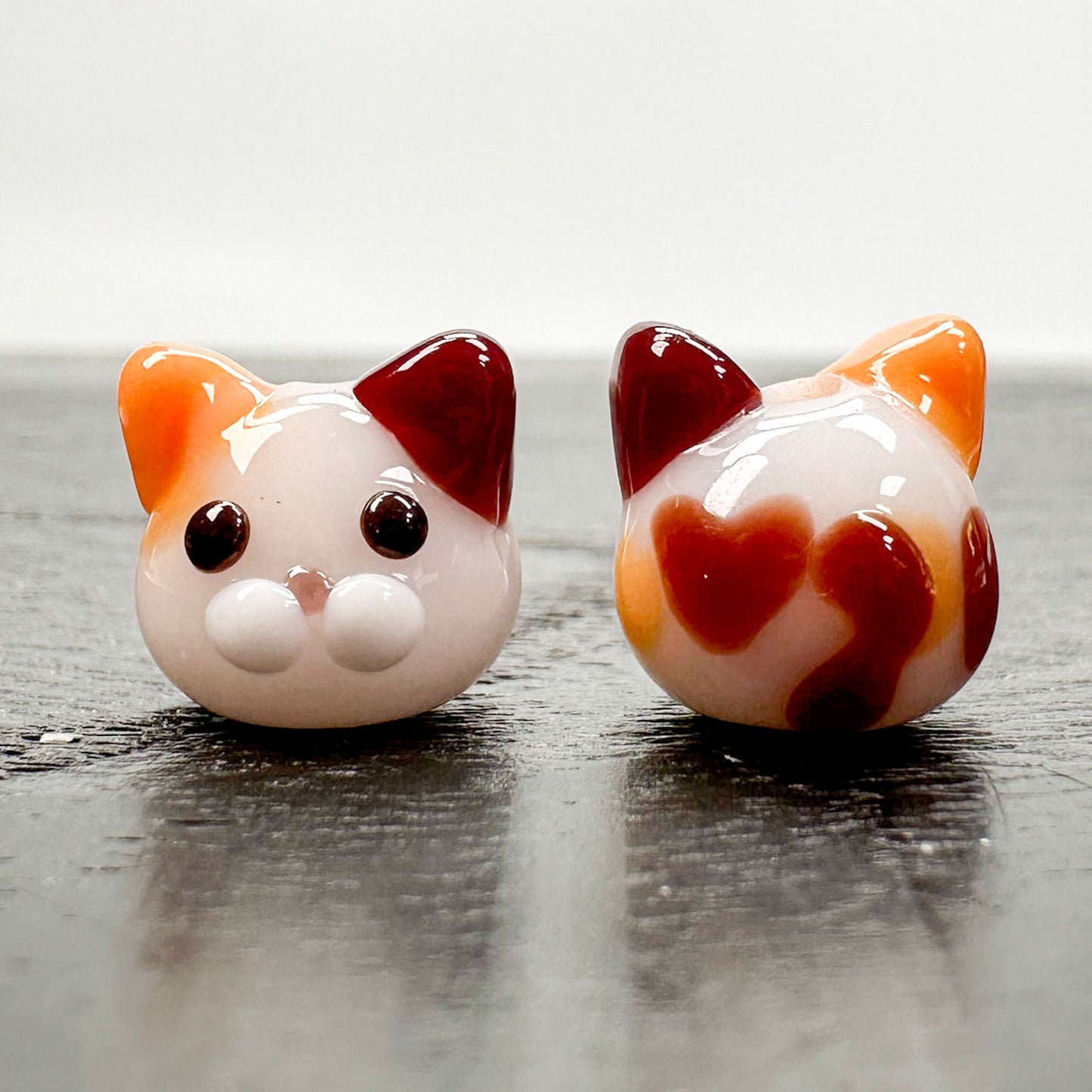 Chibi Handmade Glass Beads - Calico Cat-The Bead Gallery Honolulu