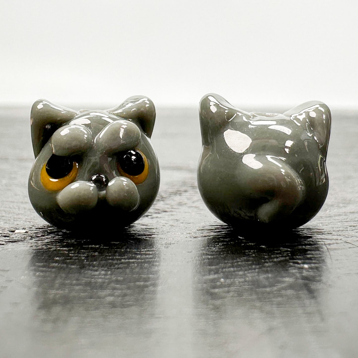 Chibi Handmade Glass Beads - British Shorthair Cat-The Bead Gallery Honolulu