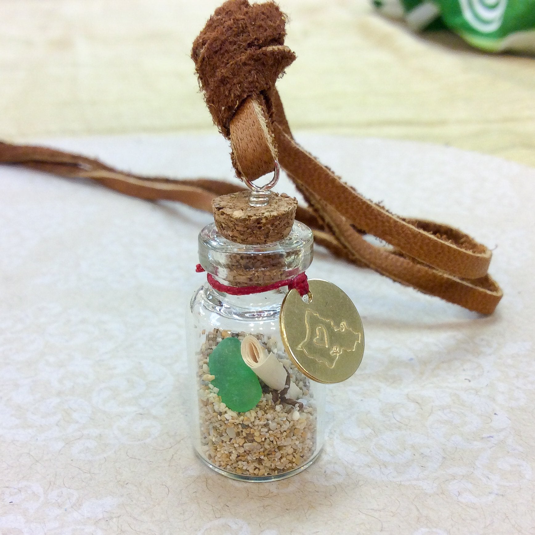 Mini Glass Sand Bottles Heart Pendants Cute Jars With Cork