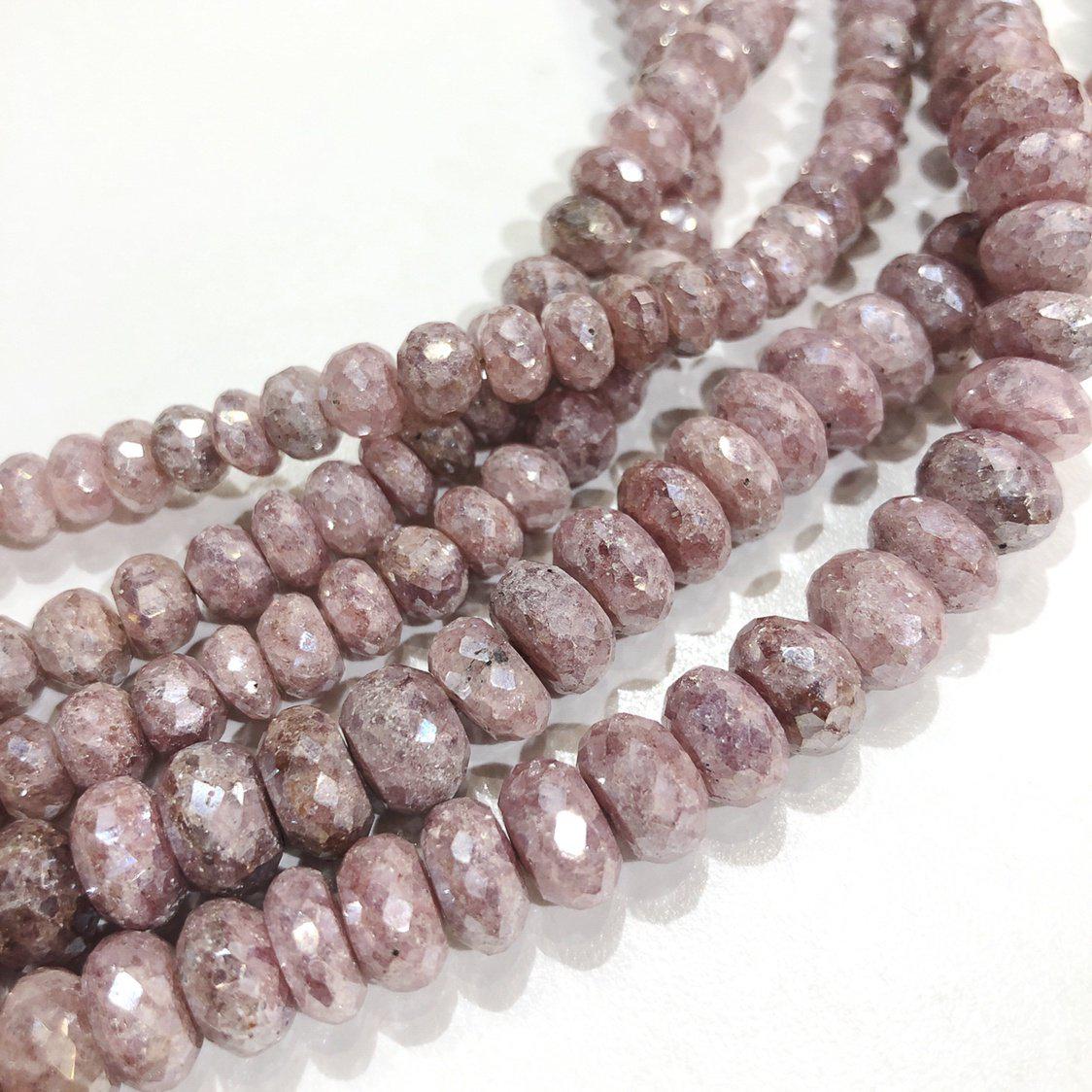 Pink Silverite Strand - 8mm Faceted Rondelle
