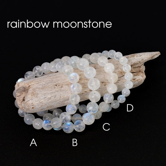 Rainbow Moonstone Stretchy Cord Bracelet